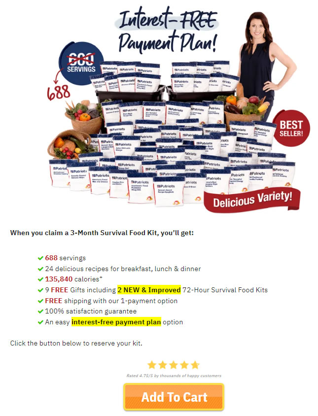 4Patriots 3 Month Food Supply Review showcasing the contents and benefits of the Food Kit