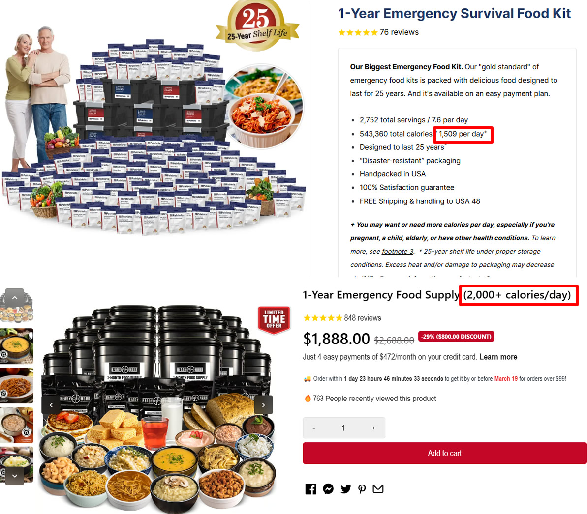 4Patriots One Year Emergency Food Kits Review + Consumer Reviews and Cost